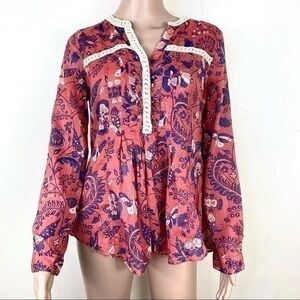 Maeva Women’s Top blouse Floral Sz 4 Pullover